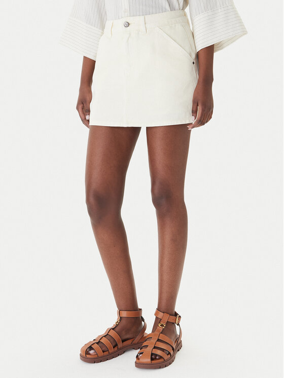 Eleh Eleh Jeansrock EL107 Écru Regular Fit