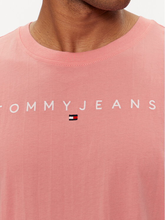 Tommy Jeans Tommy Jeans T-Shirt Linear Logo DM0DM17993 Różowy Regular Fit
