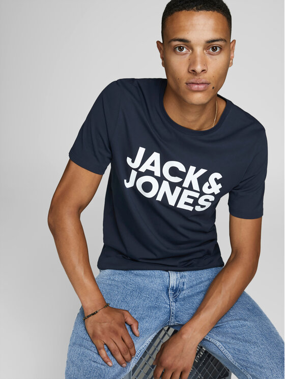 Jack&Jones Jack&Jones T-Shirt Corp 12151955 Granatowy Slim Fit