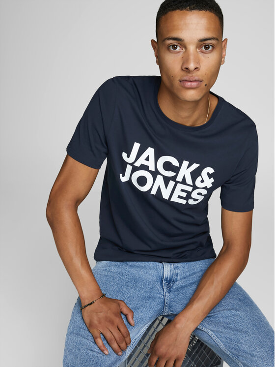 Jack & Jones Jack & Jones Tričko Corp 12151955 Tmavomodrá Slim Fit