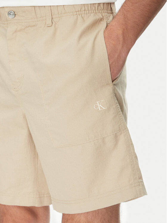 Calvin Klein Jeans Calvin Klein Jeans Šortky z materiálu J30J327300 Béžová Regular Fit