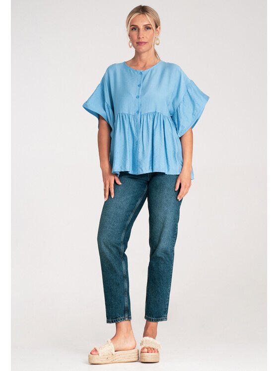 FIGL FIGL Halenka M1211 Modrá Regular Fit