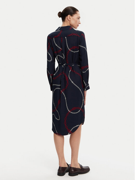 Tommy Hilfiger Tommy Hilfiger Rochie tip cămașă WW0WW44665 Bleumarin Regular Fit