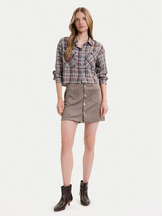 ONLY ONLY Rock aus Kunstleder Amazing 15351289 Beige Slim Fit
