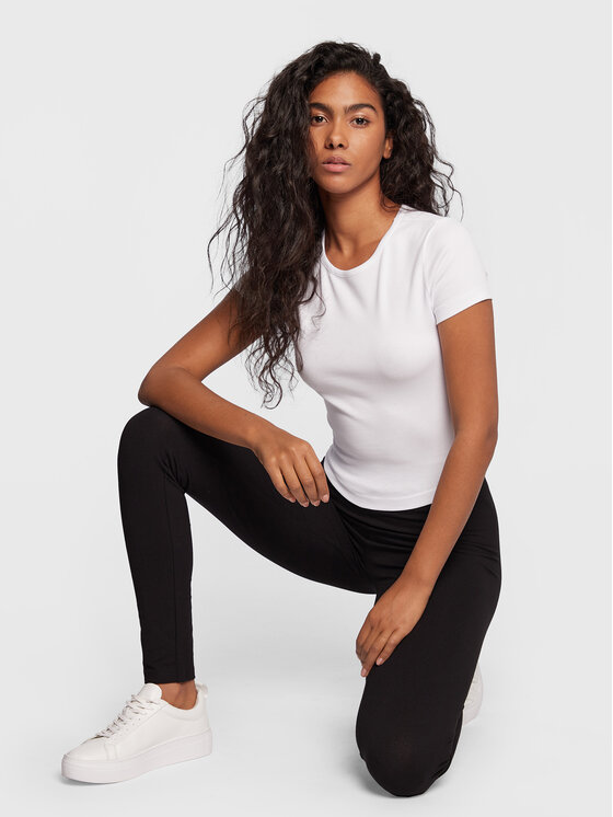 Gina Tricot Gina Tricot Футболка Basic 17957 Білий Slim Fit