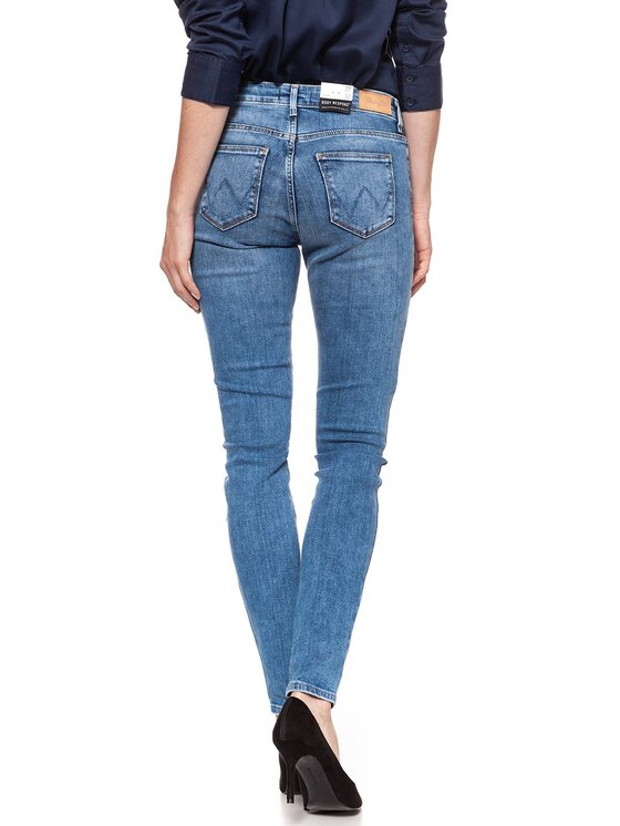 Wrangler Wrangler Jeansy SKINNY Niebieski Skinny Fit
