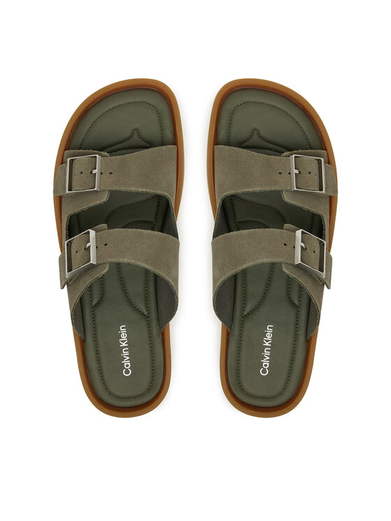 Calvin Klein Calvin Klein Šľapky Ergon Double Bar Sandal Su HM0HM02094 Zelená