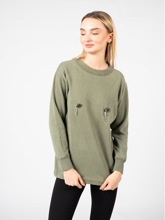 PINKO PINKO Felpa 1S100B Y7QQ Verde Oversize