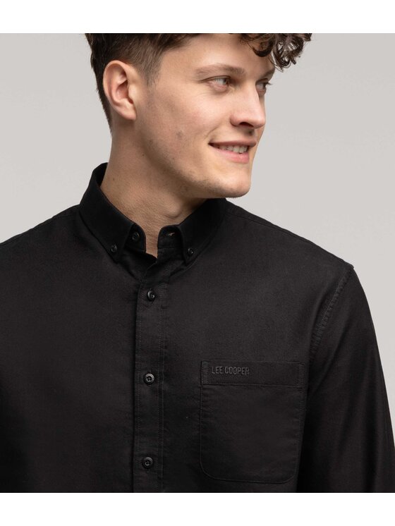 Lee Cooper Lee Cooper Koszula LARS OXFORD Czarny Regular Fit