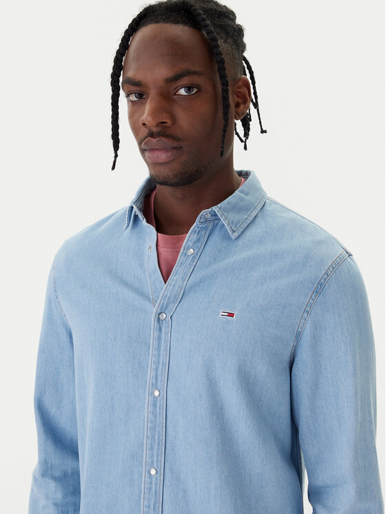 Tommy Jeans Tommy Jeans cămașă de blugi DM0DM21146 Albastru Regular Fit