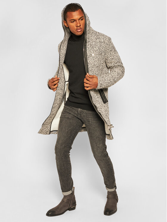 Rage Age Rage Age Vlnený kabát Cold Blood M3 Sivá Regular Fit