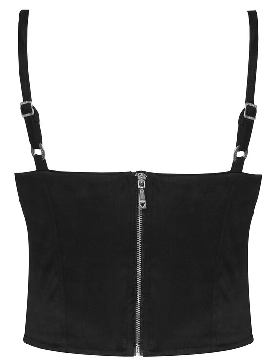 Guess Guess Top W6RH03 WJ472 Crna Slim Fit