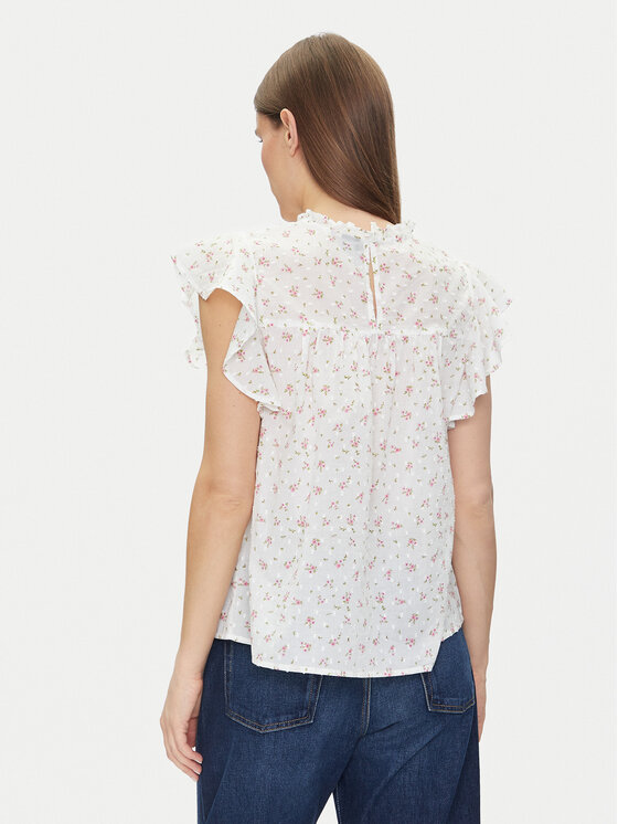 Vero Moda Vero Moda Bluzka Trine 10301205 Biały Standard Fit