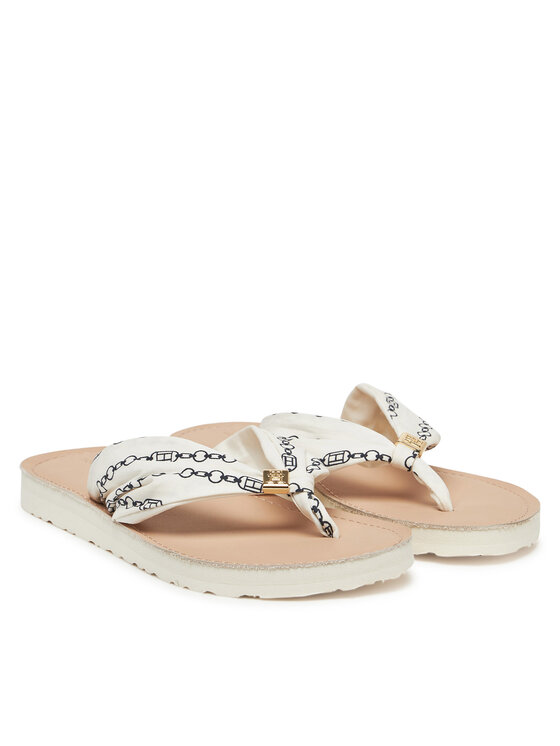 Tommy Hilfiger Tommy Hilfiger Japanke Th Chain Print Elevated Sandal FW0FW08519 Bijela