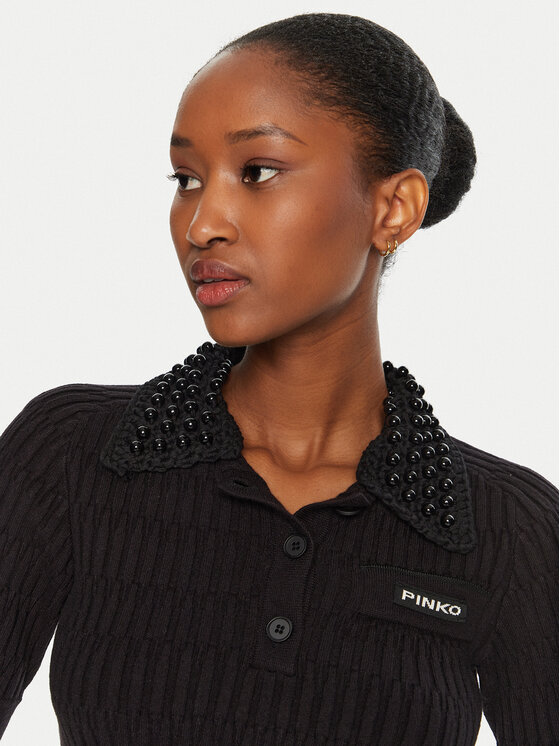 PINKO PINKO Tricou polo Egyptian 104363 A27J Negru Regular Fit