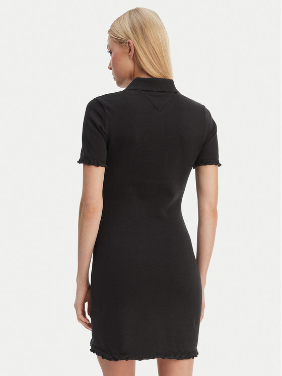 Tommy Jeans Tommy Jeans Kleid für den Alltag Lettuce DW0DW22336 Schwarz Slim Fit