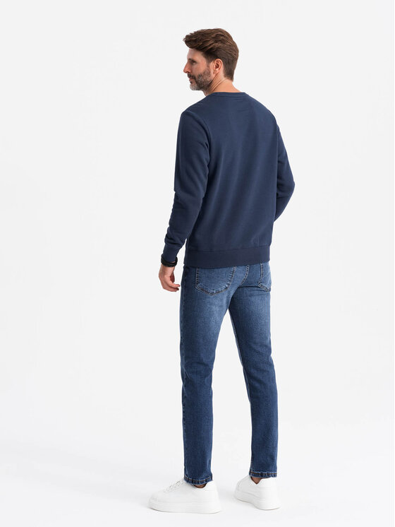 Ombre Ombre Mikina OM-SSNZ-0134 Tmavomodrá Regular Fit