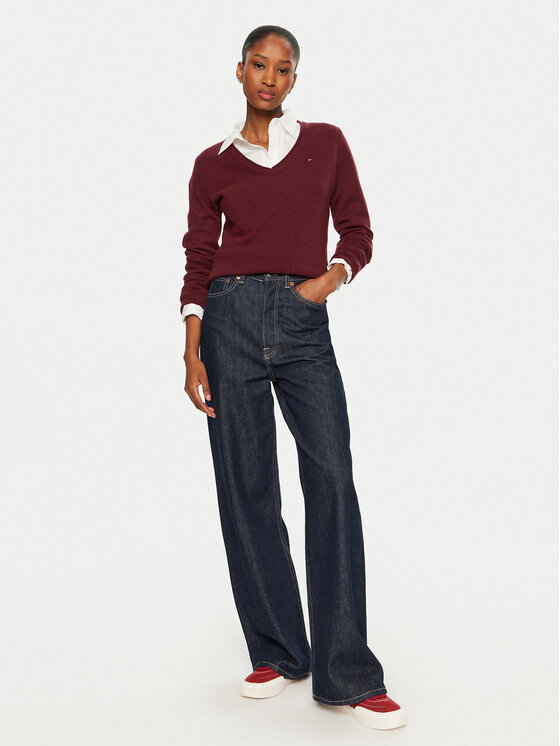 Tommy Hilfiger Tommy Hilfiger Pulover WW0WW43505 Vișiniu Regular Fit