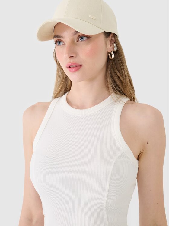 4F 4F Top 4FWSS25TSLEF119-11S Biały Slim Fit