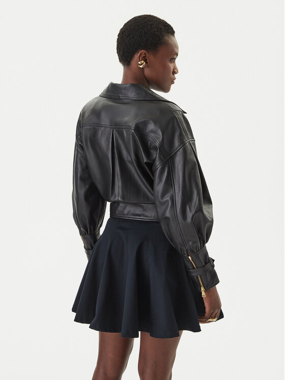 Versace Jeans Couture Versace Jeans Couture Lederjacke 80HAVP00 CP009 Schwarz Loose Fit