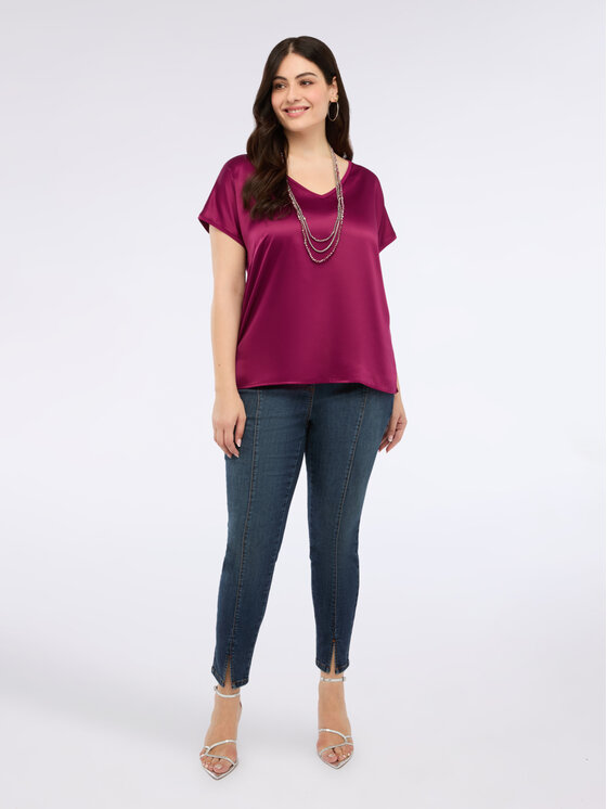 Fiorella Rubino Fiorella Rubino T-shirt G063L508553N036 Bordeaux Regular Fit