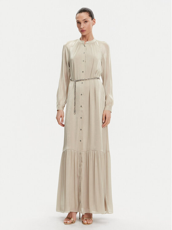 MICHAEL Michael Kors MICHAEL Michael Kors Рокля тип риза MS482CM8BB Бежов Regular Fit