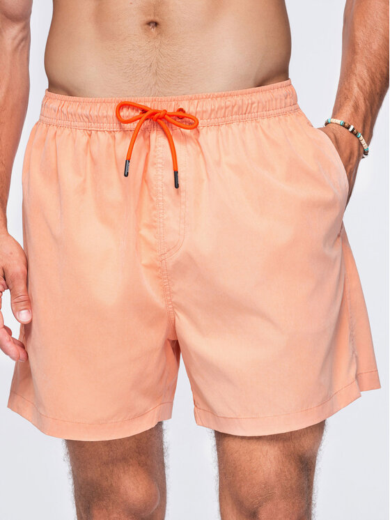 Ombre Ombre Szorty kąpielowe OM-SRSS-0216 Pomarańczowy Regular Fit