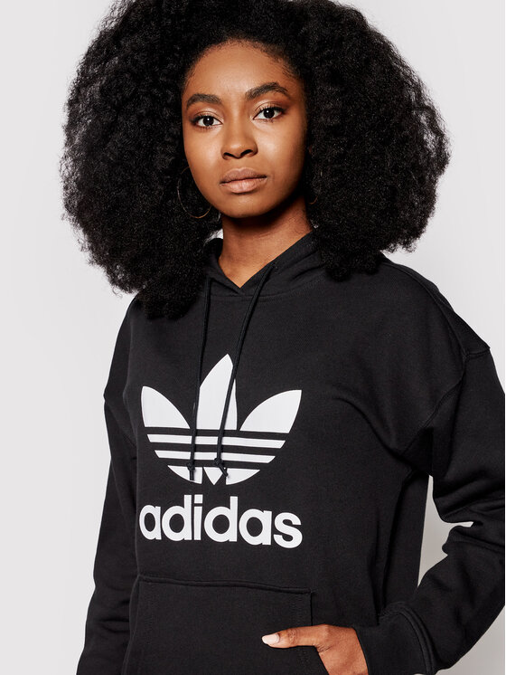 Felpa adidas trefoil nera hot sale