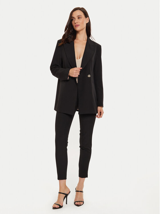Maryley Maryley Spodnie materiałowe 24IB52Z/M19/43NE Czarny Regular Fit