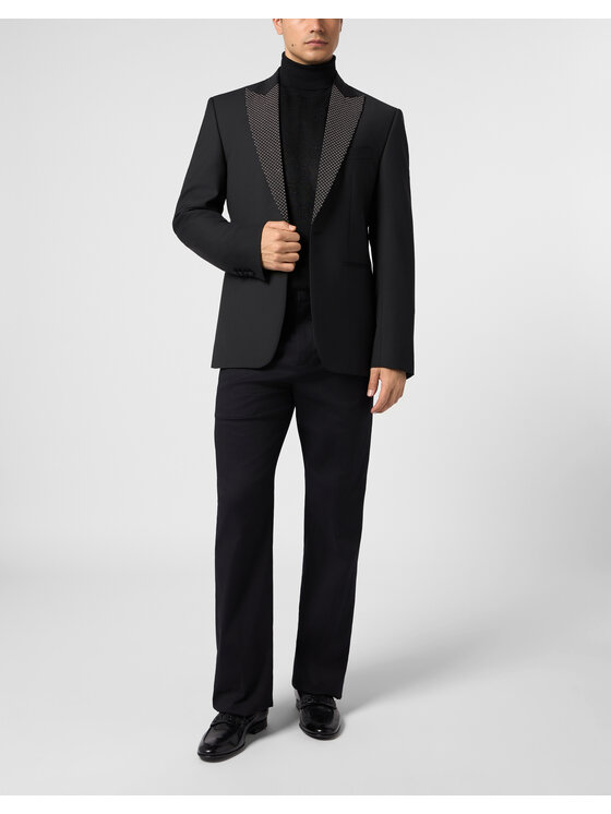 PHILIPP PLEIN PHILIPP PLEIN Marynarka 31286 Czarny Regular Fit