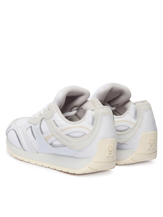 Tommy Hilfiger Tommy Hilfiger Laisvalaikio batai Th Modern Runner Mix Mat FW0FW09098 Balta