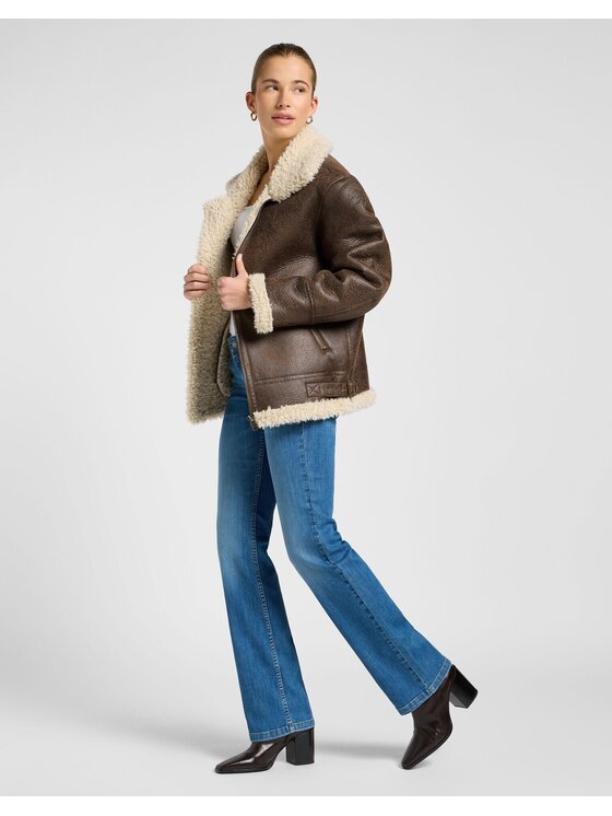 Lee Lee Kurtka przejściowa AVIATOR JACKET Brązowy Relaxed Fit