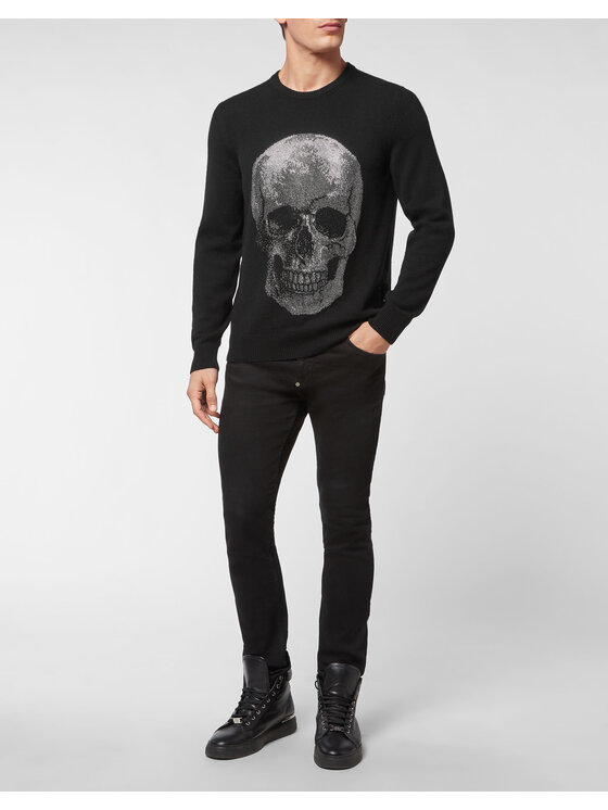 PHILIPP PLEIN PHILIPP PLEIN S dlouhým rukávem 1637 Černá Regular Fit