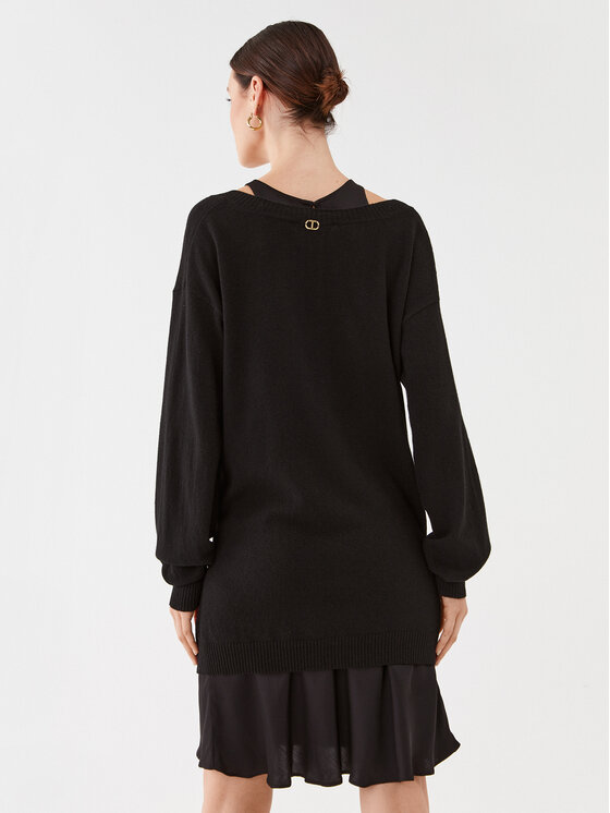 TWINSET TWINSET Rochie de zi Abito 232TP3211 Negru Regular Fit