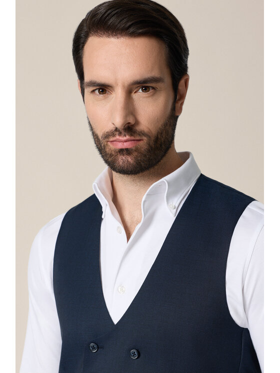 Lancerto Lancerto Kamizelka garniturowa Motril KA073126000003 Granatowy Slim Fit