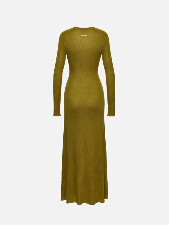 La Mania La Mania Sukienka dzianinowa SHIVAN Khaki Basic Fit
