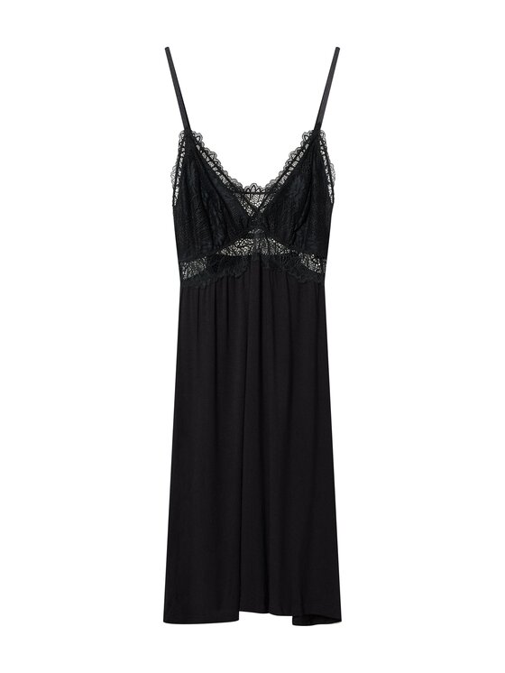 Esotiq Esotiq Koszula nocna 44068 Czarny Regular Fit