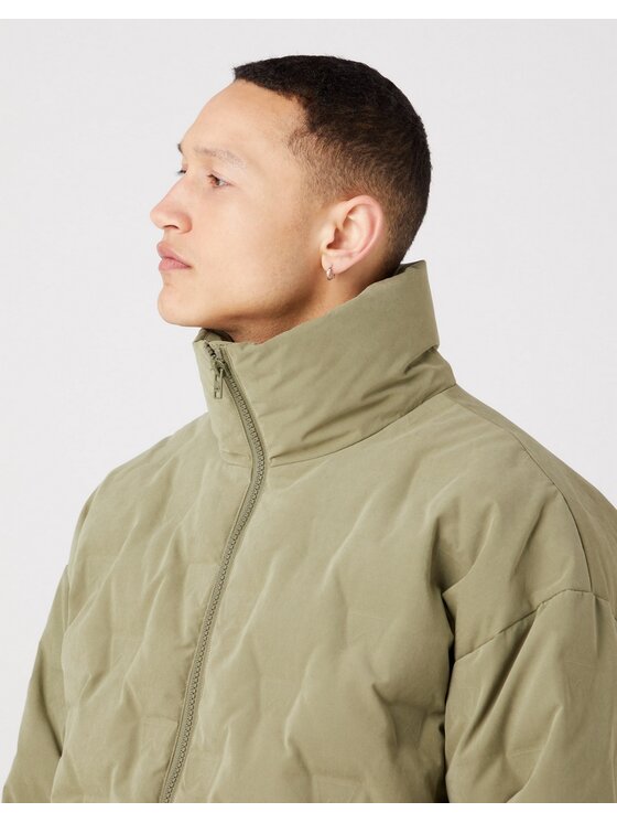Wrangler Wrangler Kurtka przejściowa Brand Down Puffer Deep Lichen Green Zielony Regular Fit