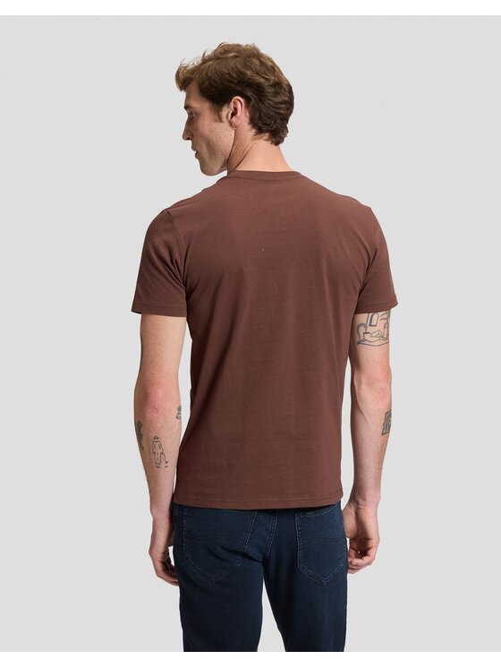 Lee Lee T-Shirt SS PATCH LOGO TEE Brązowy Regular Fit