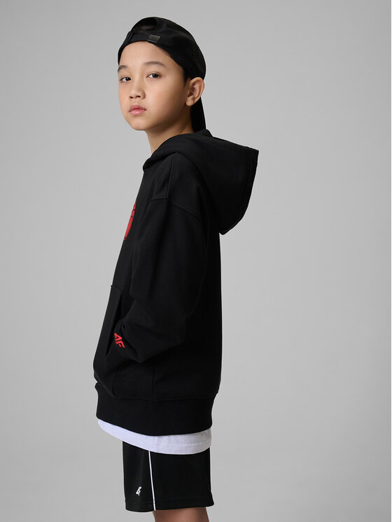 4F 4F Bluza THE GYM POWER Czarny Loose Fit