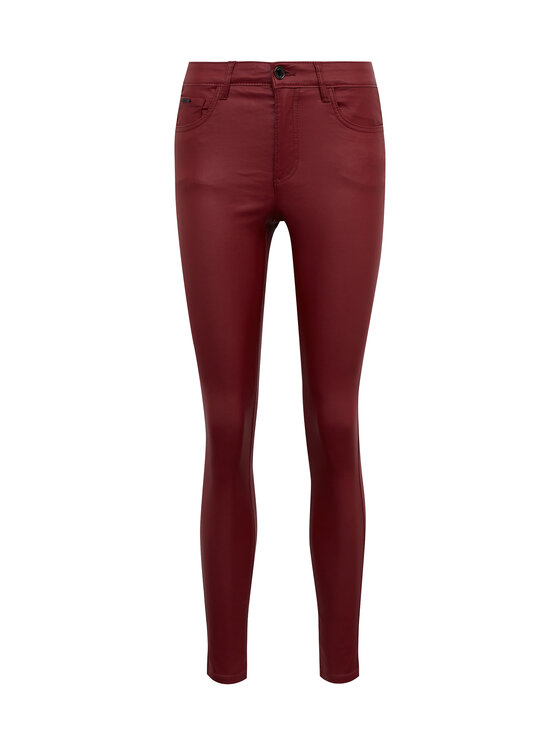 Orsay Orsay Spodnie damskie 319259395000__34 Bordowy Skinny Fit