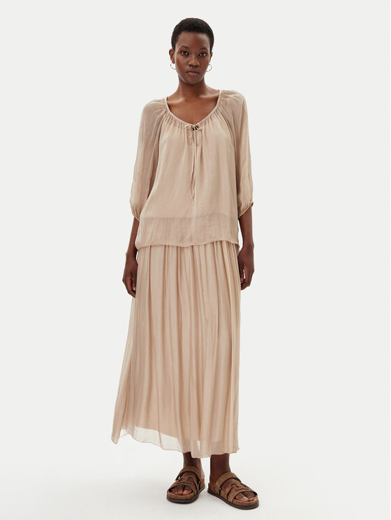 ViCOLO ViCOLO Bluzka TD0020 Beżowy Loose Fit