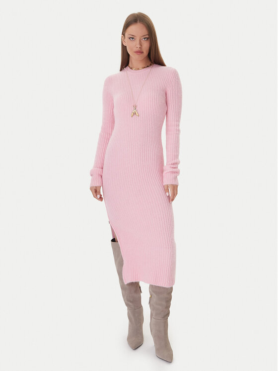 Patrizia Pepe Patrizia Pepe Плетена рокля 2A2996 K294 Розов Regular Fit