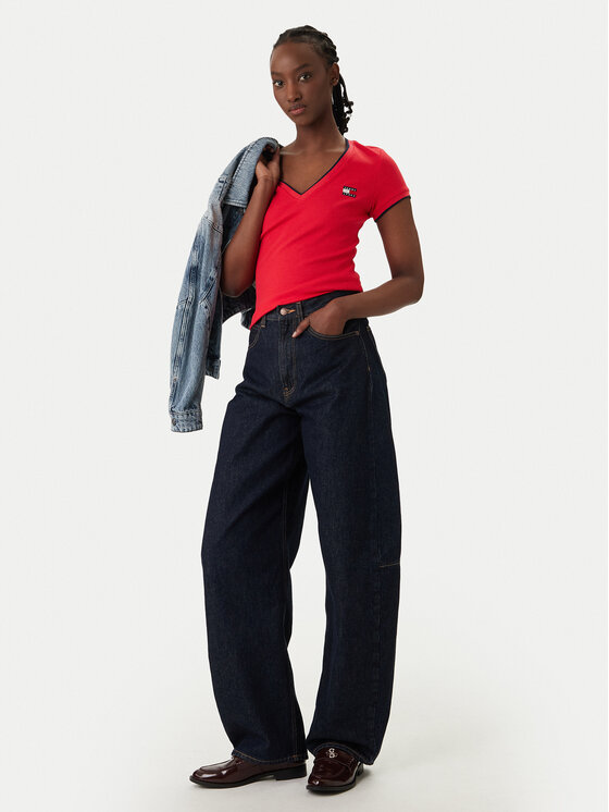 Tommy Jeans Tommy Jeans Тишърт DW0DW22275 Червен Slim Fit