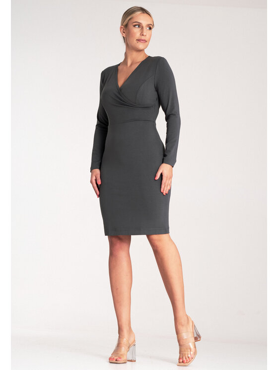 FIGL FIGL Sukienka codzienna M1078 Szary Regular Fit