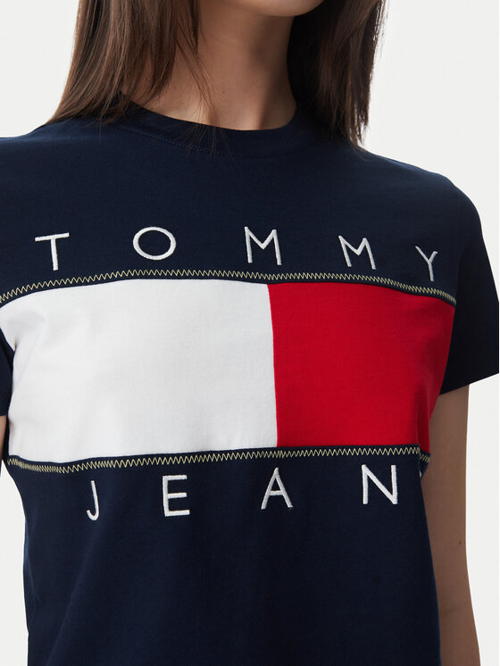 Tommy Jeans Tommy Jeans Тишърт Flag DW0DW22818 Тъмносин Regular Fit