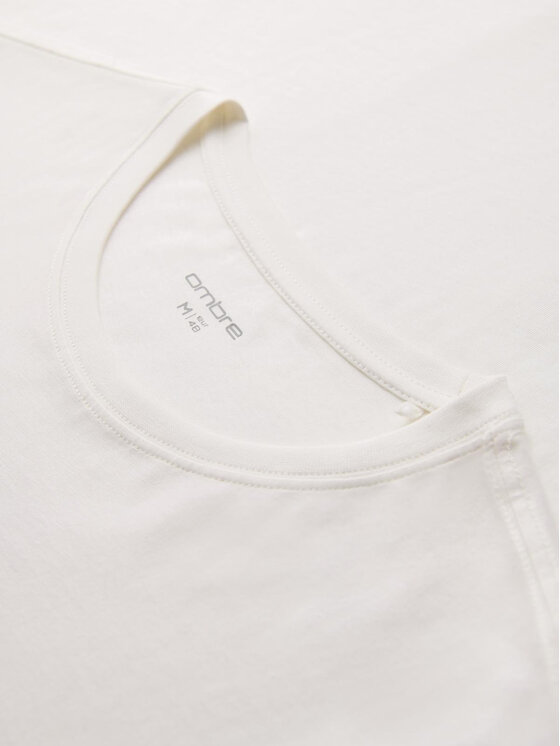 Ombre Ombre T-Shirt OM-TSPT-0246 Biały Regular Fit