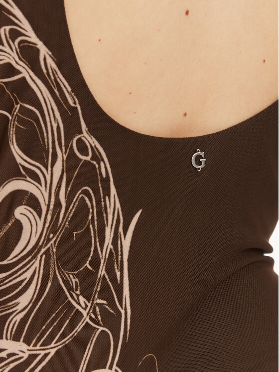 Guess Guess Každodenné šaty W5YK19 KCZC2 Hnedá Regular Fit
