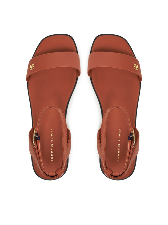 Tommy Hilfiger Tommy Hilfiger Sandali Ankle Strap Leather Sandal FW0FW08422 Rjava
