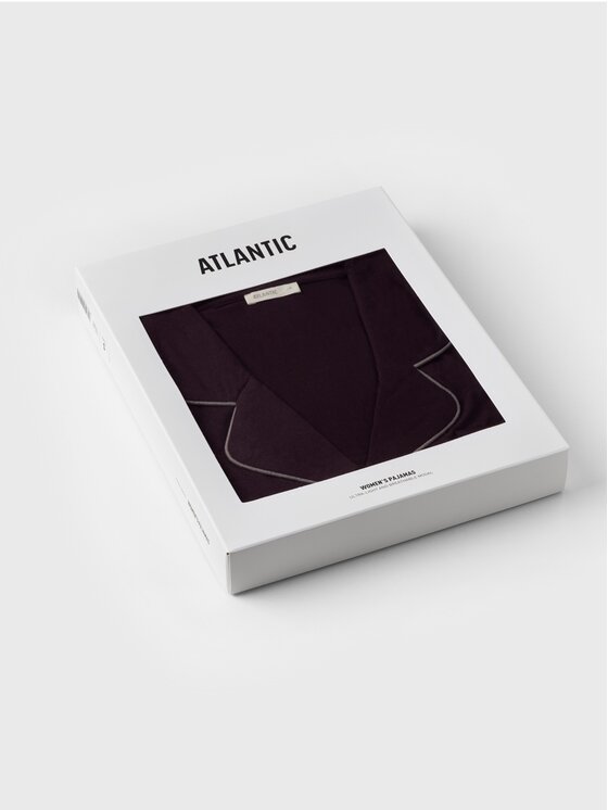 Atlantic Atlantic Piżama NLP-495-WINO długa Bordowy Regular Fit